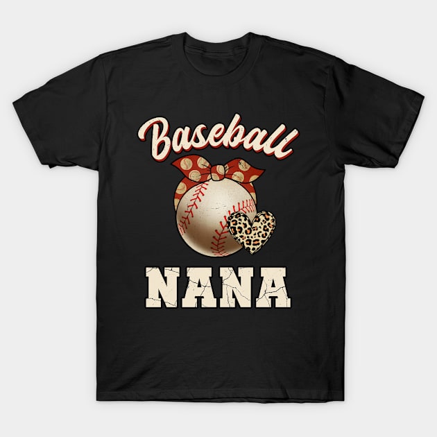 Baseball Nana Leopard Baseball Player Mother's Day T-Shirt by snnt